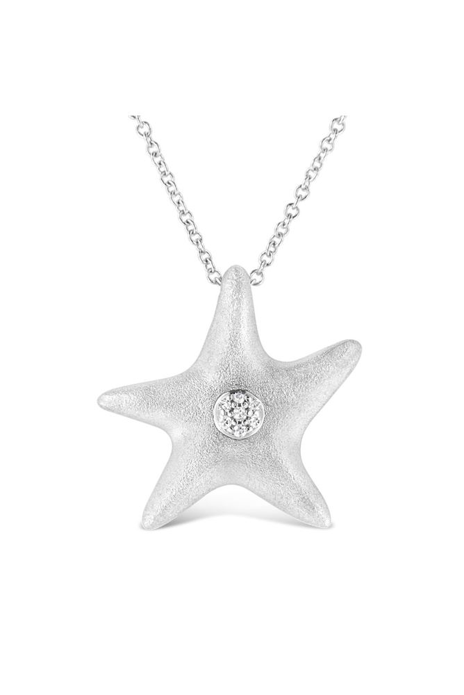 Prong-Set Diamond Accent Starfish Necklace